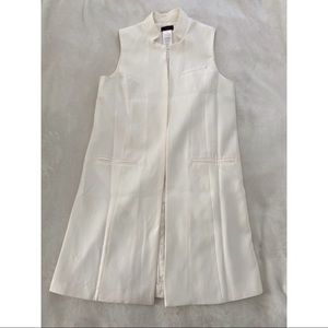 Cream White Long Line Blazer Vest